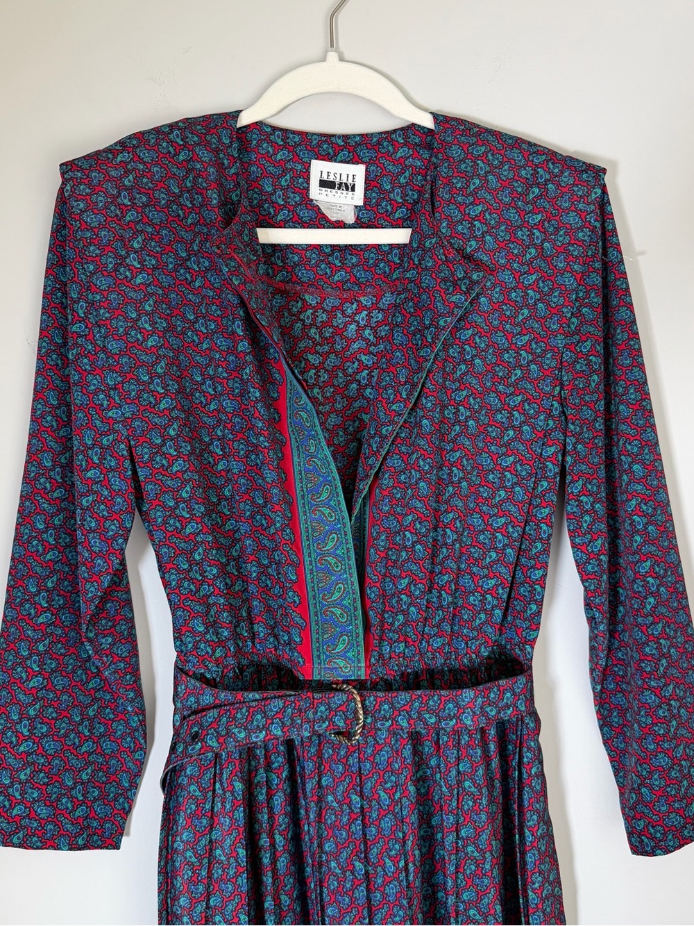 Vintage midi dress with shoulder pads size M - Picture 5 of 6